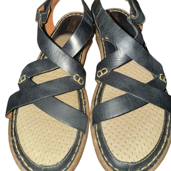 Børn Handcrafted Black Leather Sandals – Size 9 - Picture 5 of 14